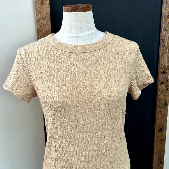 NWT Elodie Crinkle Mini Dress L Peach Coquette Fitted Bodycon Stretch Sexy - Picture 12 of 13